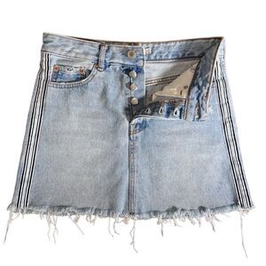 Bershka denim mini jean skirt distressed size 2